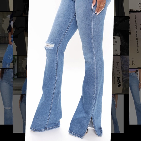 Fashion Nova Set Me Free Slit Jeans - Picture 3 of 3